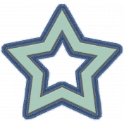 October 2020 Blog Train: Stonewashed Denim: Embroidered Star Outline 01a