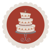 Rustic Wedding Sticker, Cake 01