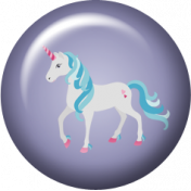 August 2021 Blog Train: Rainbow Unicorn Party Flair 01, Purple