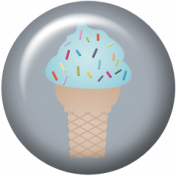 August 2021 Blog Train: Rainbow Unicorn Party Flair 01, Ice Cream Cone