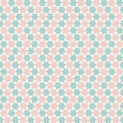 February 2017 Winter Fun Blog Train Patterned Paper 01, Light Pink & Teal Snowflakes