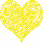 Scribble Heart Yellow