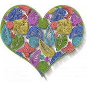 Multicolored Quilled Heart