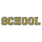 Back To School: Glitter Sticker- School 02