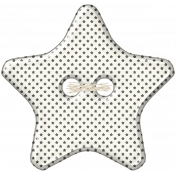Back To School: Button Star 01 White