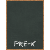 Back To School: 3"x4" Pocket Card, Chalkboard, Black, Pre-K