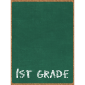 Back To School: 3"x4" Pocket Card, Chalkboard, Green, 1st Grade