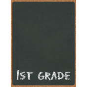 Back To School: 3"x4" Pocket Card, Chalkboard, Black, 1st Grade