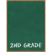 Back To School: 3"x4" Pocket Card, Chalkboard, Green, 2nd Grade