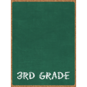 Back To School: 3"x4" Pocket Card, Chalkboard, Green, 3rd Grade