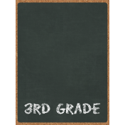 Back To School: 3"x4" Pocket Card, Chalkboard, Black, 3rd Grade