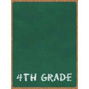 Back To School: 3"x4" Pocket Card, Chalkboard, Green, 4th Grade