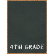 Back To School: 3"x4" Pocket Card, Chalkboard, Black, 4th Grade