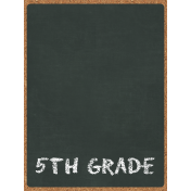 Back To School: 3"x4" Pocket Card, Chalkboard, Black, 5th Grade