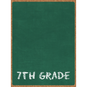 Back To School: 3"x4" Pocket Card, Chalkboard, Green, 7th Grade