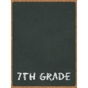 Back To School: 3"x4" Pocket Card, Chalkboard, Black, 7th Grade