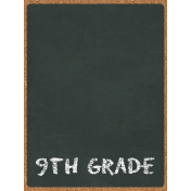 Back To School: 3"x4" Pocket Card, Chalkboard, Black, 9th Grade