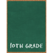 Back To School: 3"x4" Pocket Card, Chalkboard, Green, 10th Grade