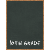 Back To School: 3"X4" Pocket Card, Chalkboard, Black, 10th Grade