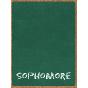 Back To School: 3"X4" Pocket Card, Chalkboard, Green, Sophomore