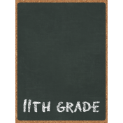 Back To School: 3"X4" Pocket Card, Chalkboard, Black, 11th Grade