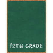 Back To School: 3"X4" Pocket Card, Chalkboard, Green, 12th Grade