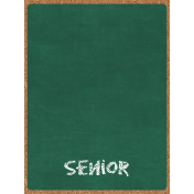 Back To School: 3"X4" Pocket Card, Chalkboard, Green, Senior