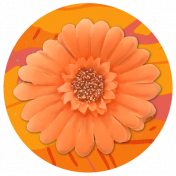 Orange glitter flower element