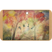 Autumn watercolor tag
