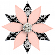 June 2024 Flower Template Challenge- pink and black flower