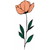 September 2024 Blog Train- Orange Flower Sticker