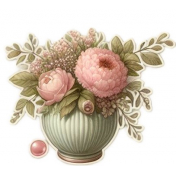 Vintage florals in vase sticker