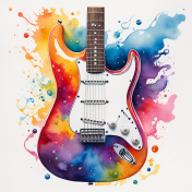 Watercolor guitar