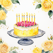 Yellow Birthday cake