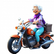 Grandma on Motorcycle