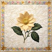Gold Flower Quilt Square 