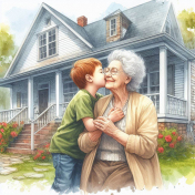 Boy Kisses Grandma 