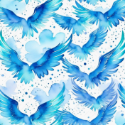 Watercolor Angel Wings Pattern Paper