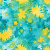 Teal and Yellow Tie Dyed Paper 