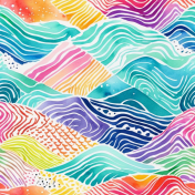 Watercolor Abstract Multicolor mountains