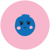 Cute Fruits Print Circle Blueberry