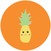 Cute Fruits Print Circle Pineapple