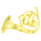 Art School Glitter Music Doodle French Horn