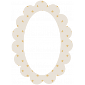 Coastal Print- Scalloped Frame Oval