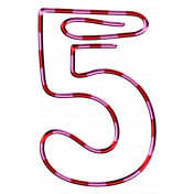 Number Clip Pink Red 5