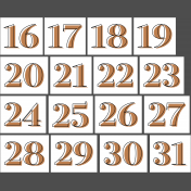 Free Spirit Numbers- Brown 16-31