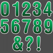 BYB Sticker Alpha- Green Numbers