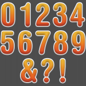 BYB Sticker Alpha- Orange Numbers
