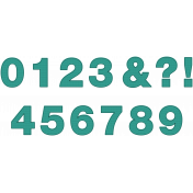 BYB Embroidered Alpha- Style 1 Numbers Teal