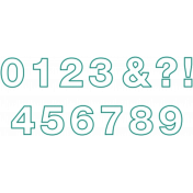 BYB Embroidered Alpha- Style 2 Numbers Teal